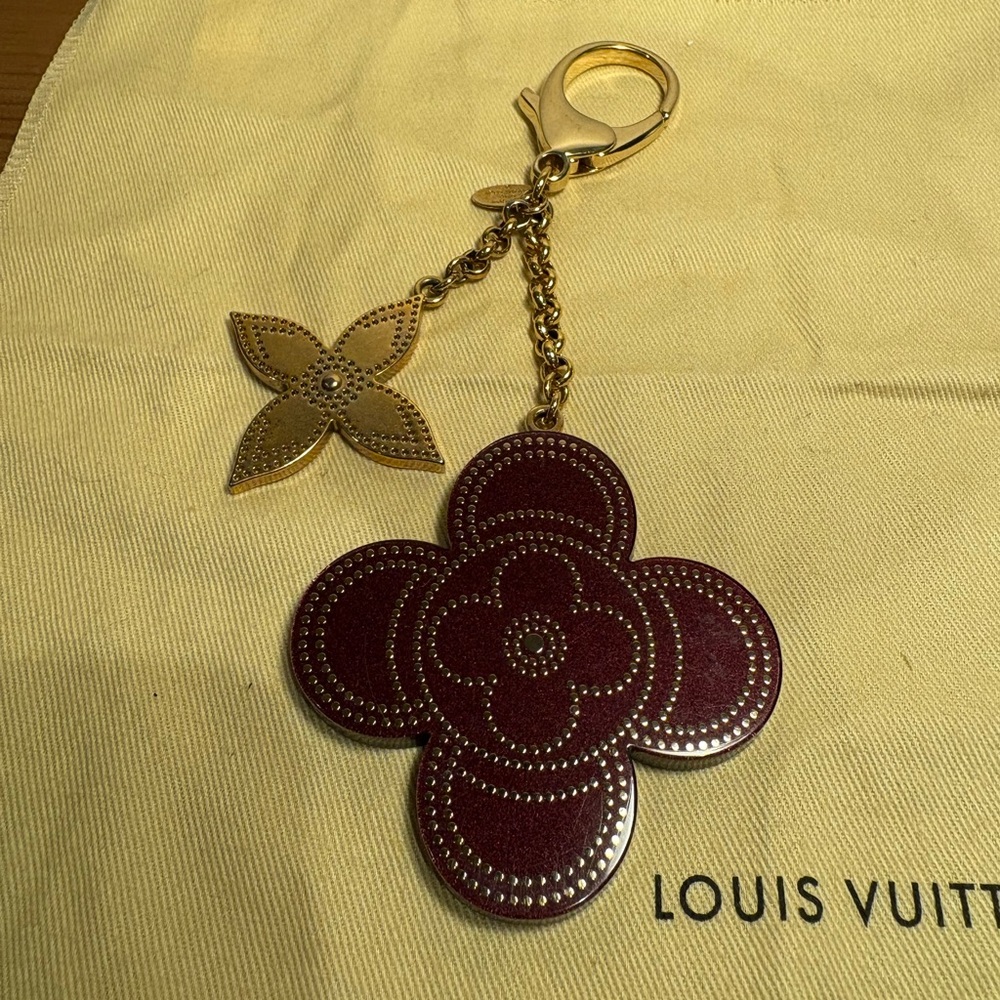 Authentic Louis Vuitton Stipply Flower Key Holder/Bag Charm